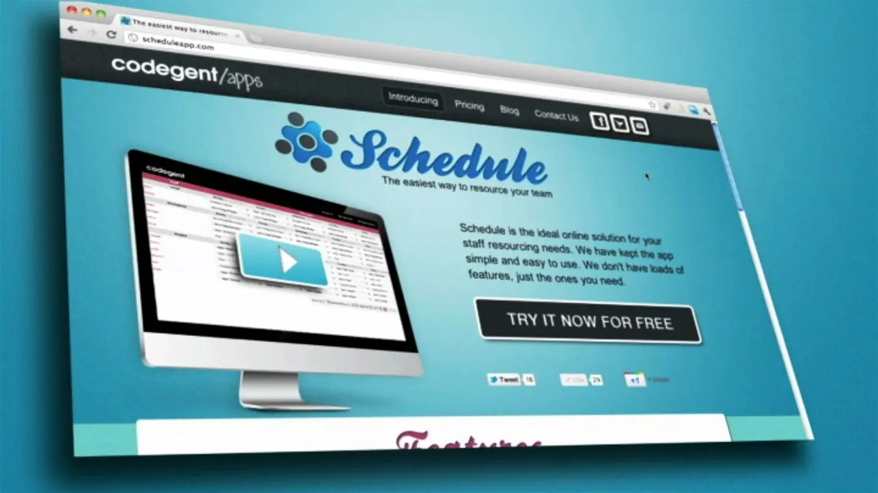 The Schedule website on a desktop screen: the easiest way to resource your team